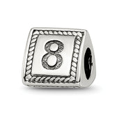 Sterling Silver Reflections Number 8 Triangle Block Bead